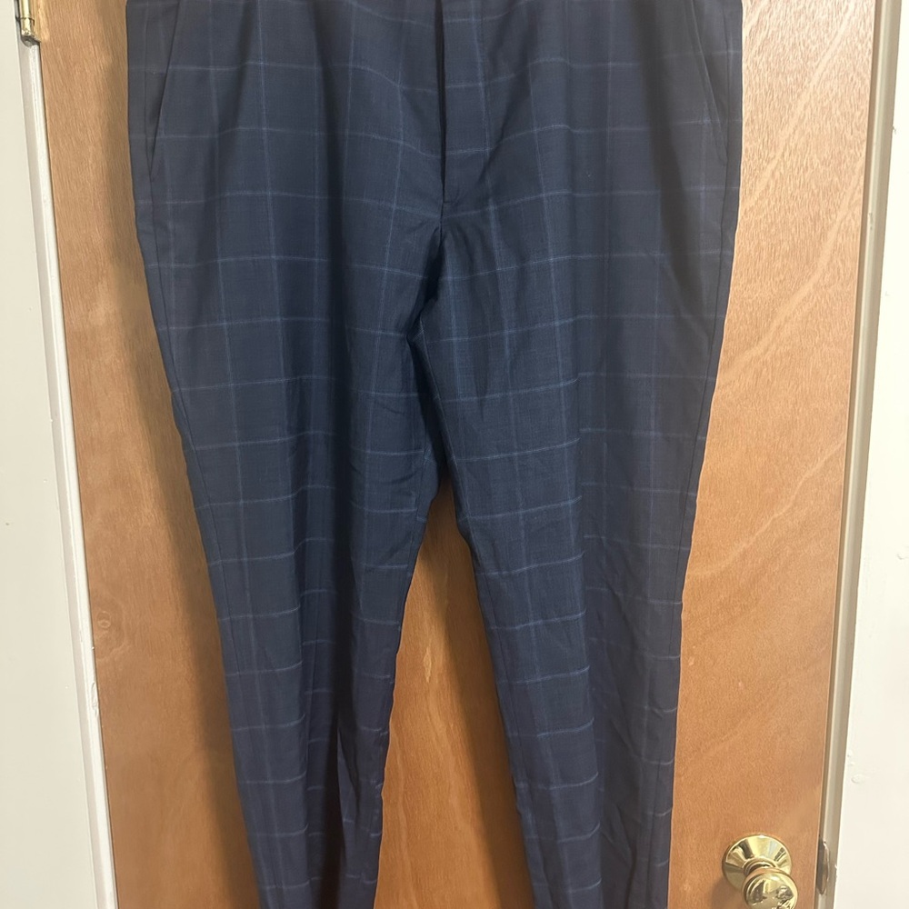 Men's Navy Checkered Pants